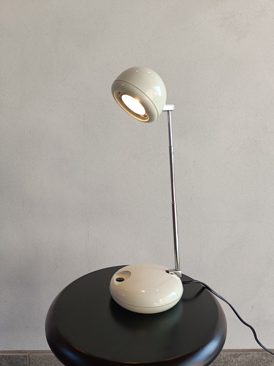 Image 1 of Vintage Space Age Table Lamp in White Plastic and Chrome, Italy 1970s/1980s