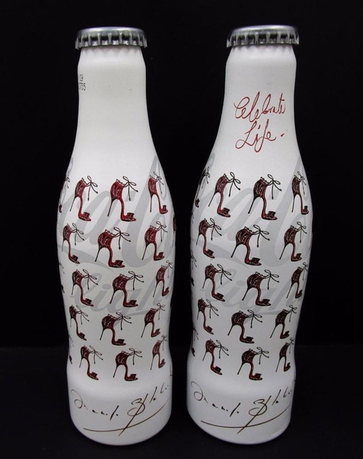 2 x Manolo Blahnik Coca Cola bottles