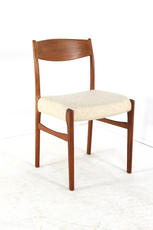 Set aus 6 Arne Wahl Iversen für Glygnore Esszimmerstühlen, Vintage, neu gepolstert – eetkamerstoelen, Wood (photo 2 of 16)