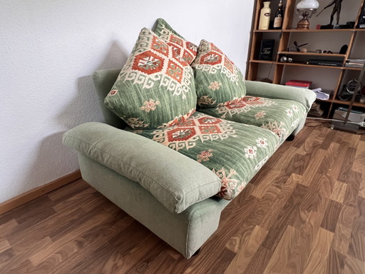 Sofá original de diseño de Giorgio Soressi (años 90) – Estilo posmoderno / Kilim – 2 zitsbanken, Textile (photo 2 of 12)