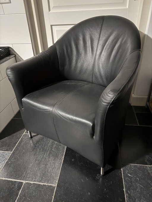 Due fauteuils nero leer Bert Plantagie 