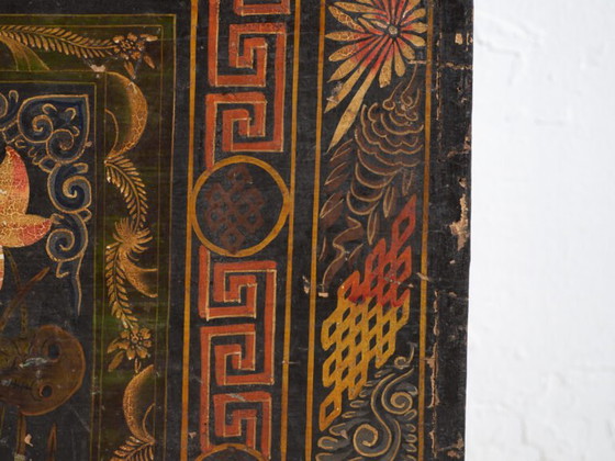 Baule cinese antico dipinto in legno di pino – Cina, circa 1900 – Armadi contenitori (photo 33 of 40)