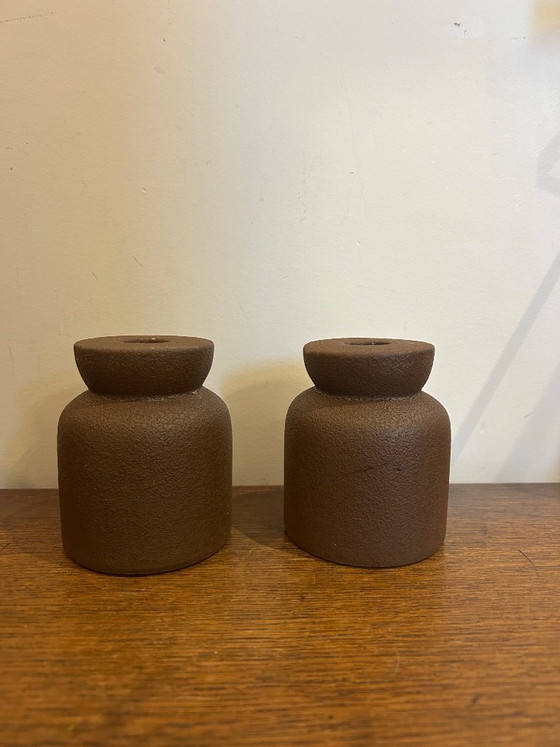 Pair of Vintage Brutalist Candlesticks – Candle holders, Ceramic (photo 8 of 20)
