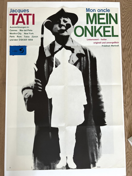 Vintage poster Mon Oncle Mein Onkel Jacques Tati Audiard Nouvelle Vague