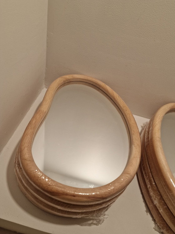 Espejos orgánicos Japandi nuevo escandinavo, Art of Living, Madera, Beige (foto 3 de 7)