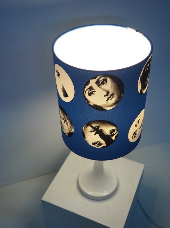 Image 1 of Vintage table lamp/shadow Fornasetti fabric