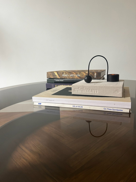 Space age black coffee table with smoked glass – Wood (photo 2 of 9)