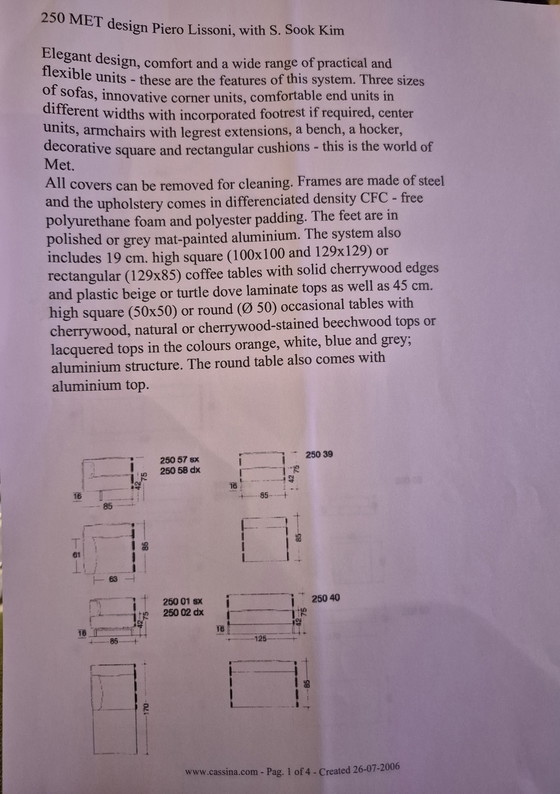 Image 1 of Cassina 250 MET design Piero Lissoni con S.Sook Kim