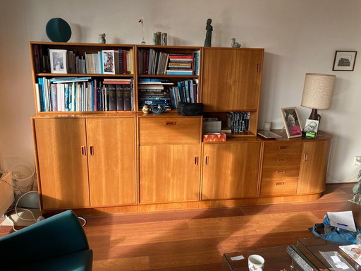 Teak wall unit, Danish design, 1960s