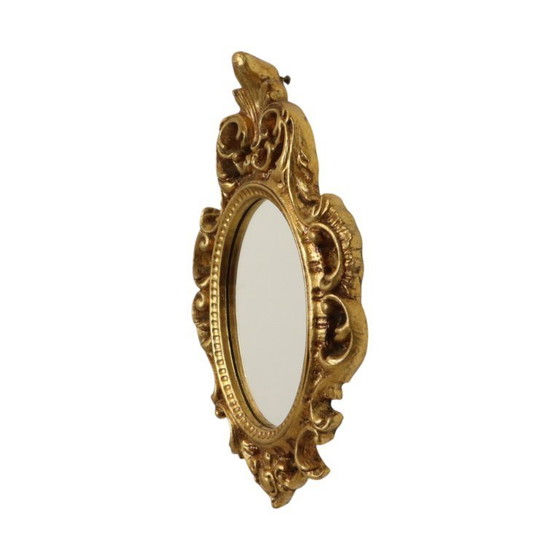 Image 1 of Kleine Franse Kuifspiegel Bladgoud Verguld 35cm