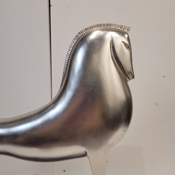 Image 1 of “Caballo”, Metal Plateado y Mármol, Boris Lovet-Lorski, Estilo Art Déco, 70’s - Estados Unidos