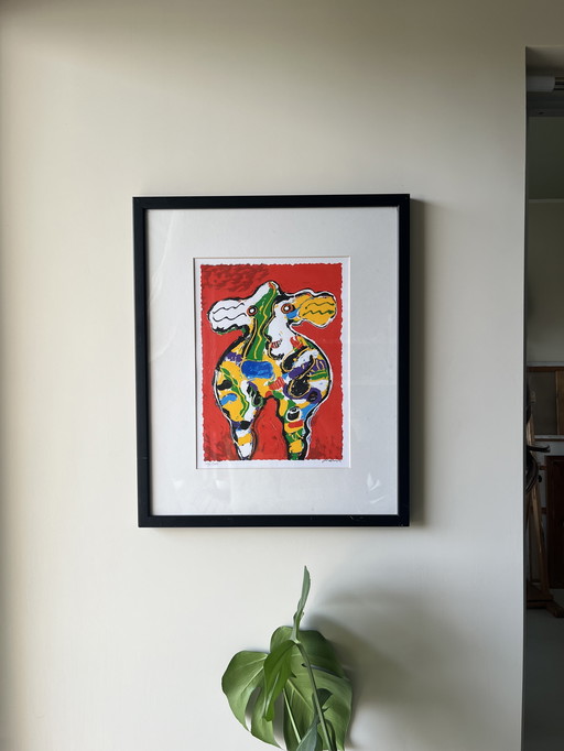 Peter Diem - Cow Red litho