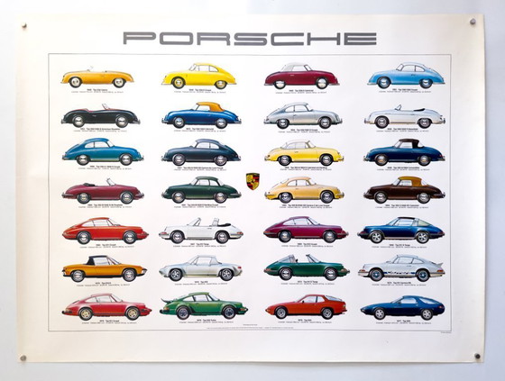 Image 1 of 🏁 Porsche History: Sportwagen 1948–1977 – c. 1977 – Original Poster by Ken Rush |  Lithographic print | 102 × 76 cm | Germany 