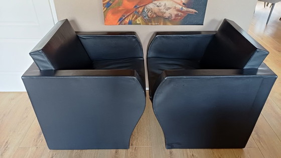 Image 1 of 2 poltrone elementari in pelle di Jean Nouvel Ligne Roset 1991