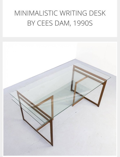 Bureau / table Cees Dam verre et acier