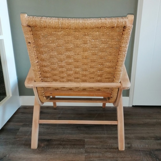 Image 1 of Mid Century Fauteuil Met Zitting Van Zeegraskoord