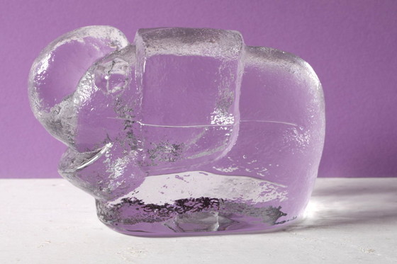 Image 1 of Elefante vintage in cristallo Skruf: scultura di Lars Hellsten, Svezia degli anni '70