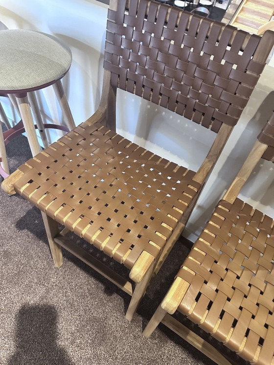 Image 1 of 2 leather bar stools