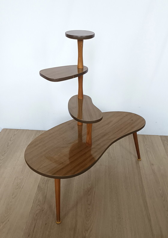 Image 1 of Fifties Plant Table With Wood Motif