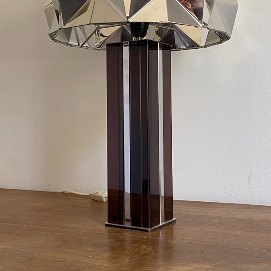 Kinetic Lamp. 1970. Smoked Plexiglas. Space Age. – Table lamps, Metal (photo 5 of 7)