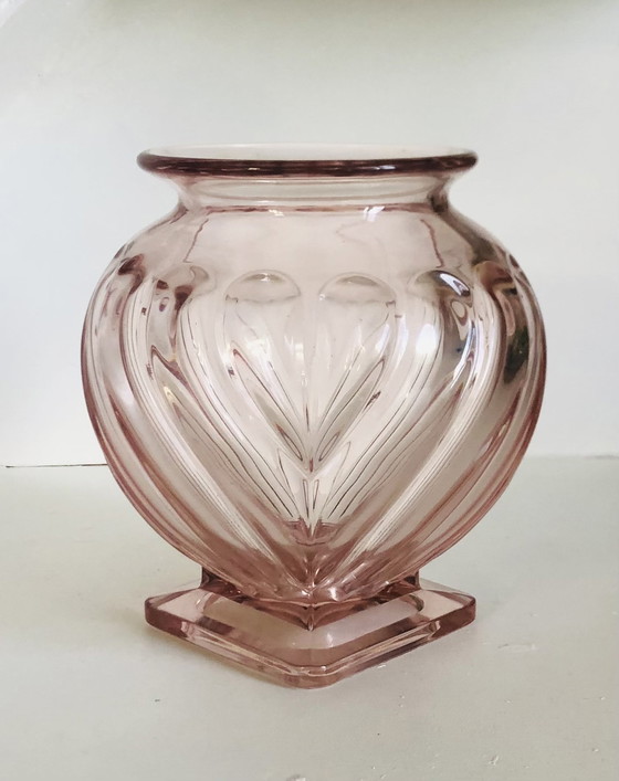 Image 1 of Vaso in vetro Rosaline in stile Art Déco di Rudolf Schrötter per Inwald