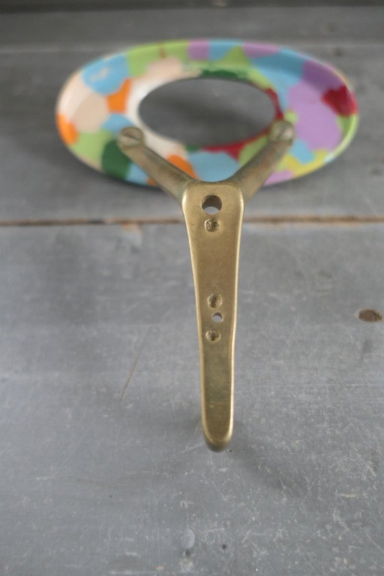 Image 1 of Vintage set Italian Design coat rack hooks copper resin
