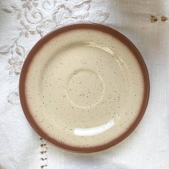 Juego de café de gres moteado estilo Tulowice de mediados de siglo – Loza, Mid Century Modern (photo 11 of 12)