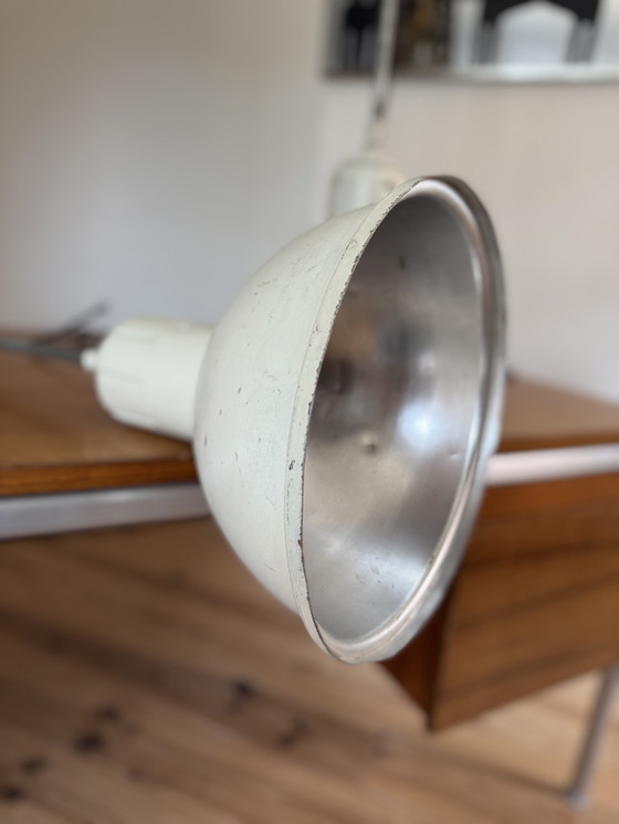 Image 1 of Industrial Pendant Lamps Vintage White Metal