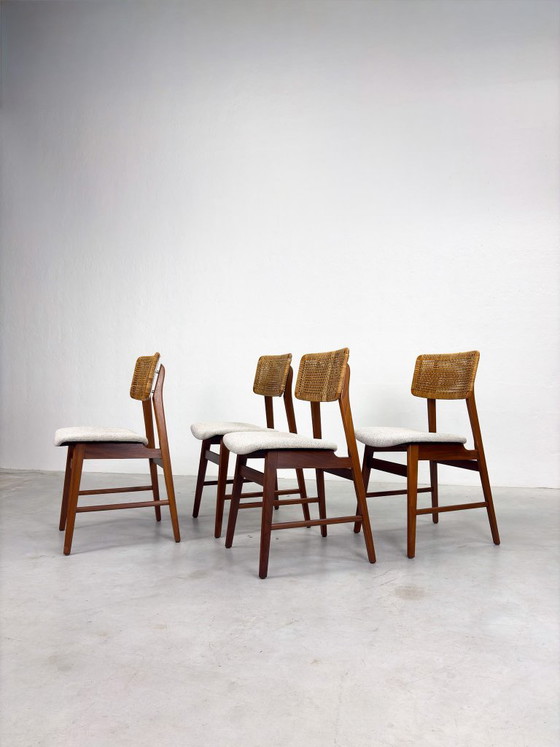 Set of Vintage Dining Chairs with Woven Cane Backrest – Wood (photo 2 of 19)