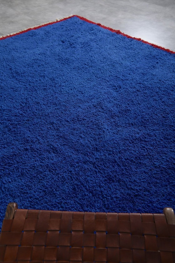 Image 1 of Tappeto marocchino in lana blu, annodato a mano – ORDINA ORA