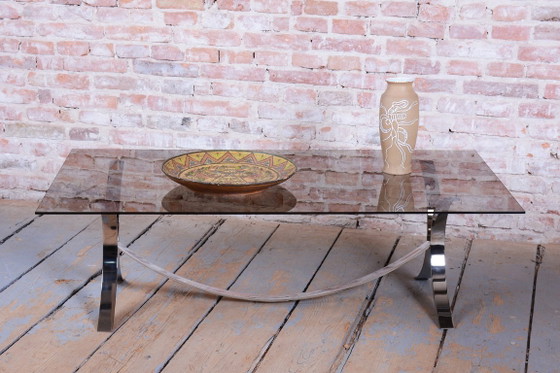 Table de Salle à Manger Originale Mid-Century, Acier Chromé, Verre, Italie, Années 60 – Osvaldo Borsani (photo 3 of 8)