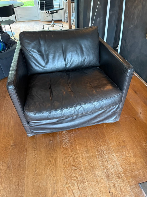 Linteloo love seat zwart leer, Loveseats (foto 4 van 5)