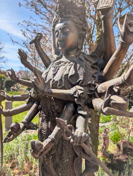 Image 1 of Large Bronze Statue of the Thousand-Armed Guanyin (Avalokiteshvara) – 114 cm