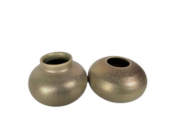 Image 1 of Mobach - design Joke Stroes - gold luster glaze - Holland - 1980s
