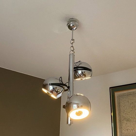 Image 1 of Suspension Eye Ball 3 globes. 1970. Space age.