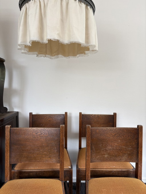Ensemble de 4 chaises Art Déco/École d'Amsterdam