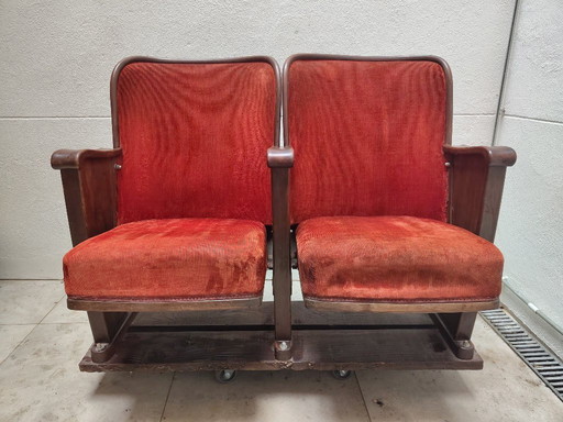 Eleganti poltrone da cinema rosse (set da 2): fascino vintage per il tuo home theater!