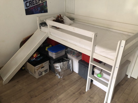 Image 1 of Kinderbed/ Hoogslaper Met Glijbaan en Matras