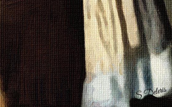Image 1 of "Girl with a Pearl Earring" Johannes Vermeer / Acrylic painting on canvas 60x60cm