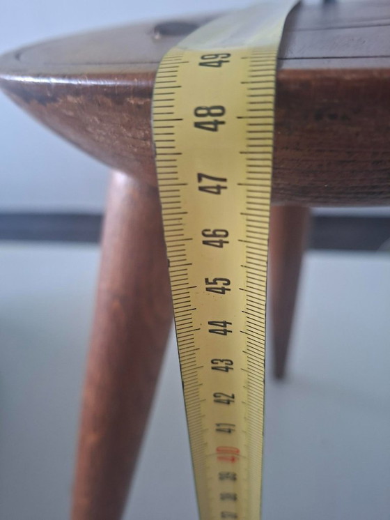 Image 1 of Tabouret trépied vintage milieu du siècle, table à plantes avec fer à cheval