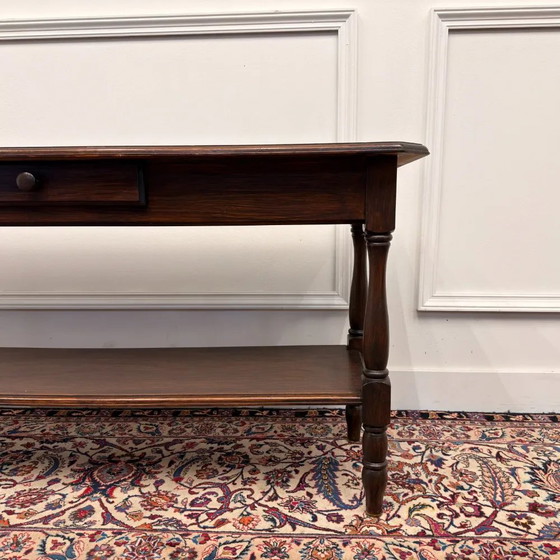 Tavolo da drappeggio francese antico del 19° secolo, Tavolini, Legno, Marrone, Chesterfield (foto 7 di 11)
