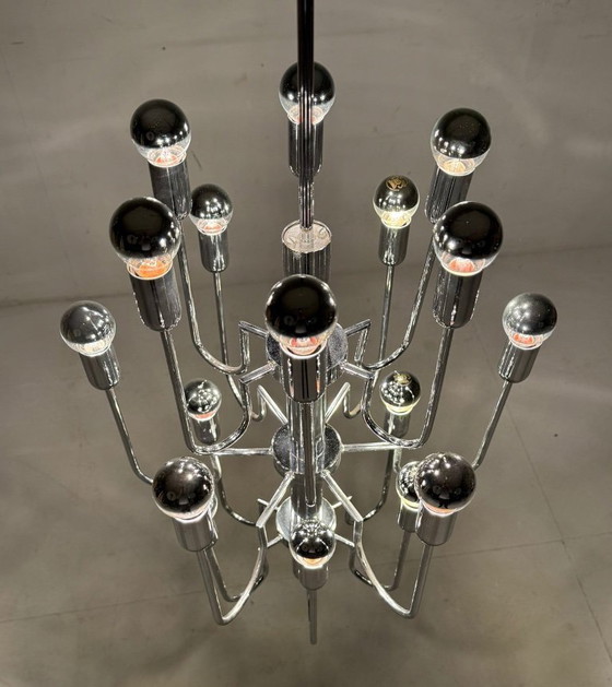 Image 1 of Mid-century chrome Sputnik chandelier by Gaetano Sciolari, Italy, 1970s