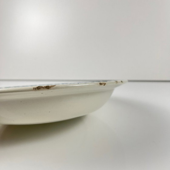 Image 1 of Low salad bowl with rim, "Oeillet" pattern, KG Lunéville, ironstone, 19th century