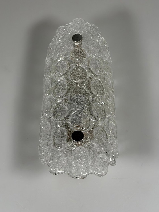 Jaren 60/70 wandlamp Fischer Leuchten Duitsland Wandkandelaar IJsglas Design – Wandlampen, Metal (photo 3 of 16)