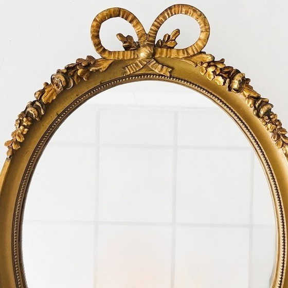 Image 1 of Style baroque français du milieu du XXe siècle, arc, miroir doré, bois, années 1950