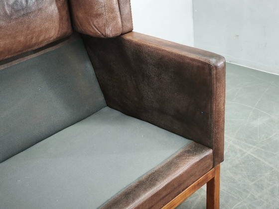 Image 1 of JK 922 Wagon Ledersofa von Jørgen Kastholm, Dänemark, 1960er Jahre