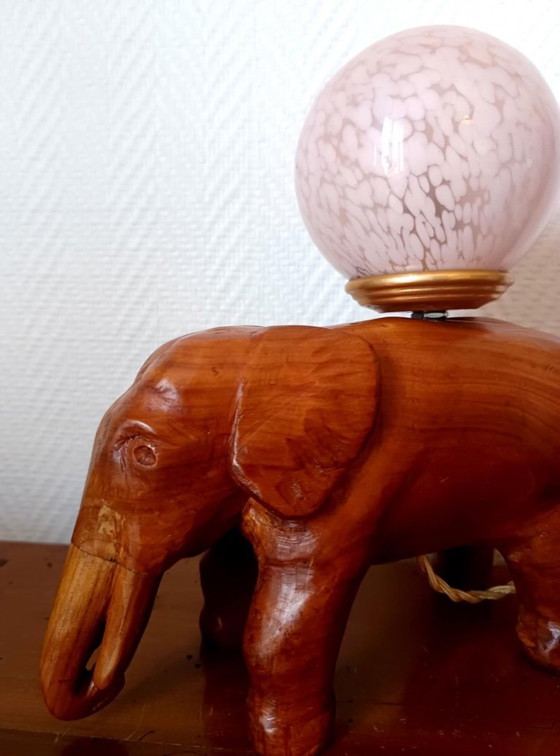 Image 1 of Lampada a forma di elefante in vetro Clichy, Art Déco