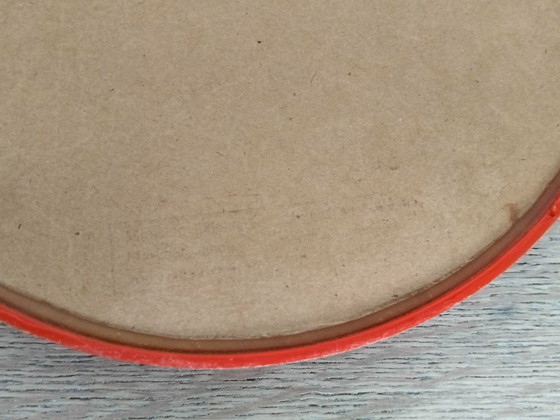 Specchio vintage Space Age, Vetro, MDF, Rosso (foto 5 di 6)