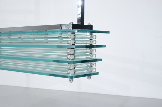 Image 1 of Large Glass Ceiling Hanging Chandelier, Italy 1970s