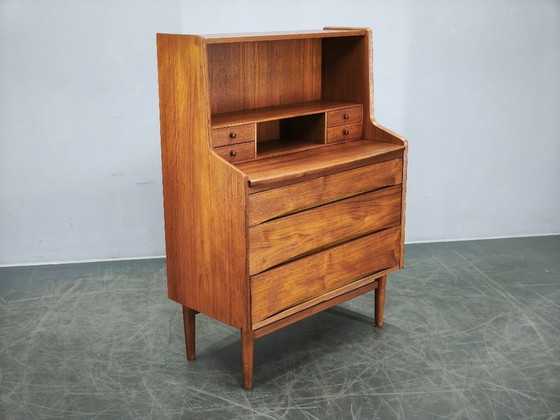 Image 1 of Secrétaire danois moderne en teck avec tiroirs, années 1960
